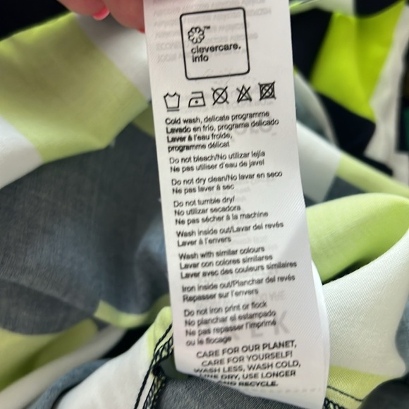 NWT SKFK Laide Eco Vera Green Blue White Short Sleeve Dress EU 38 US 6 Reg. $165 - Picture 11 of 12